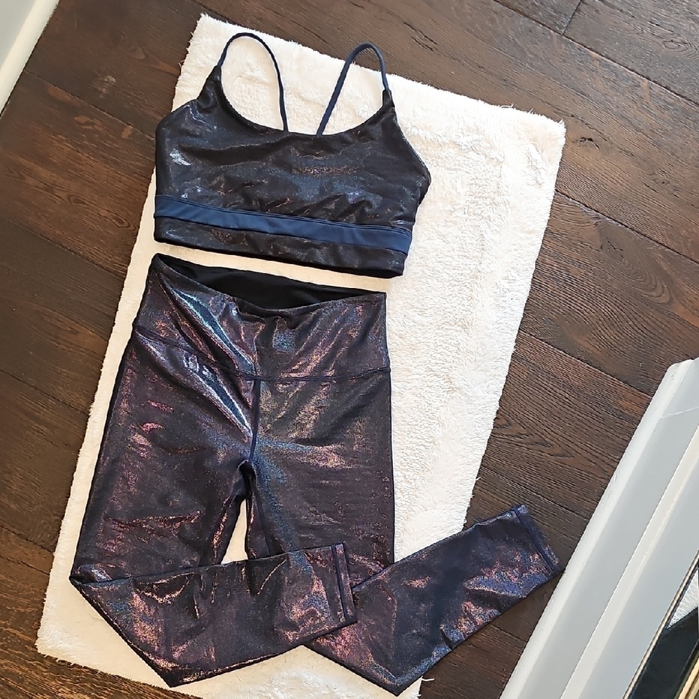 ZYIA Shimmering Blue Leggings Set